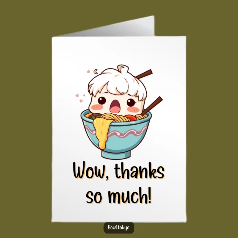 Free Printable Thank You Ramen Card: Noodle Splash Shock - Funny Downloadable Gift!
