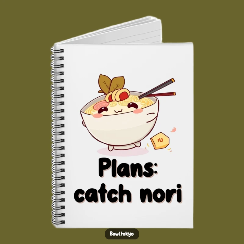 Funny Kawaii Ramen Nori Chase Notebook: Playful Noodle Bowl Journal, Perfect Funny Gift
