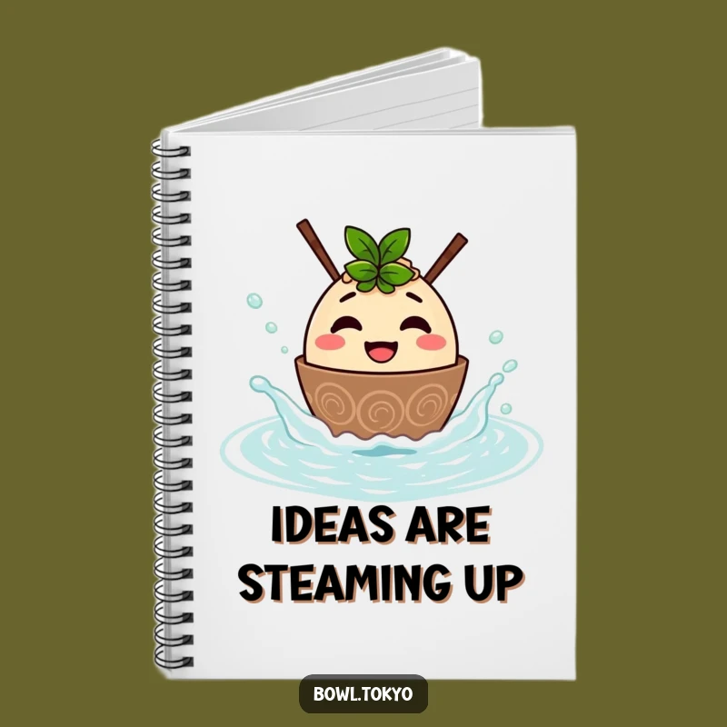 Funny Ramen Hot Spring Notebook - Noodle Bowl Character Journal