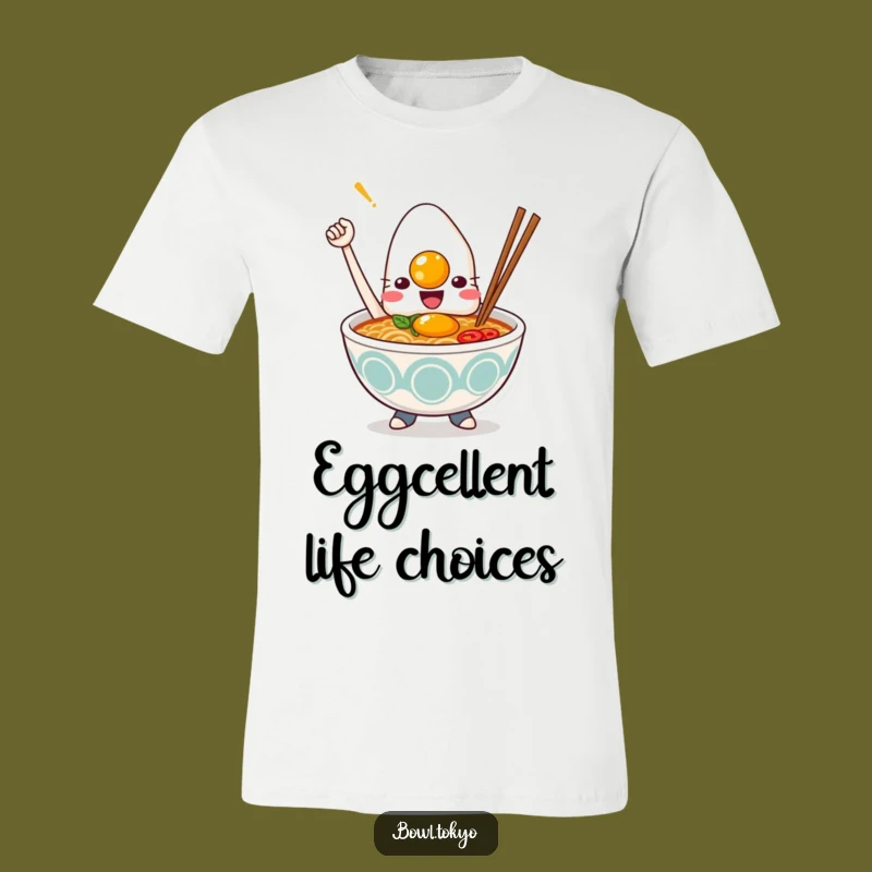 Funny Kawaii Ramen Tee: Triumphant Noodle Bowl Character, Perfect Funny Gift