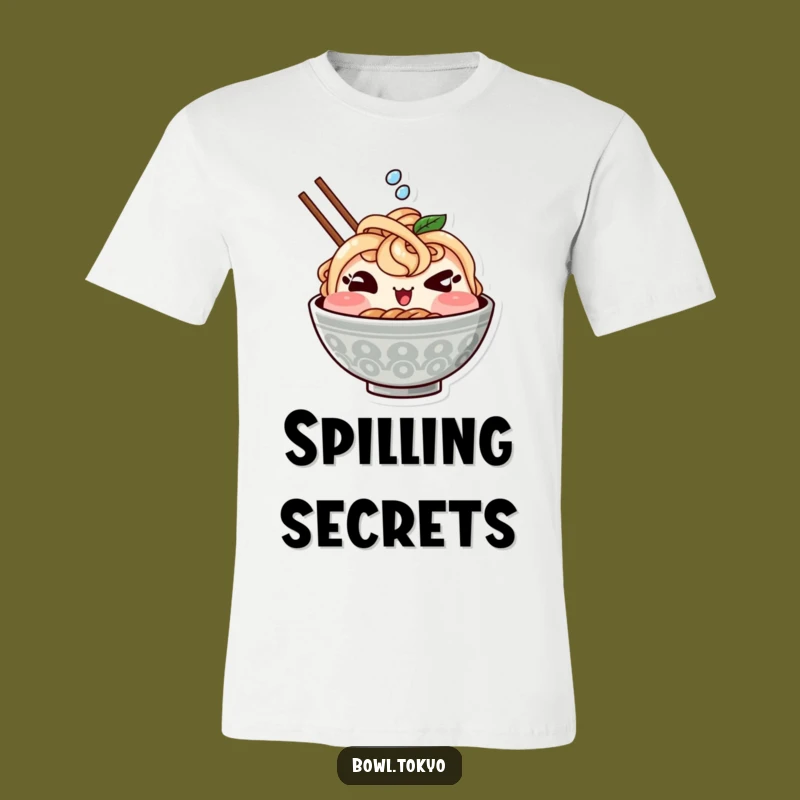 Funny Kawaii Ramen T-Shirt - Winking Bowl Splash, Cute & Humorous Anime Apparel Gift