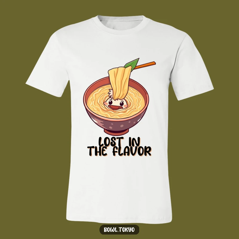 Funny Curious Ramen Vortex T-Shirt: Embrace the Unknown with Humorous Style