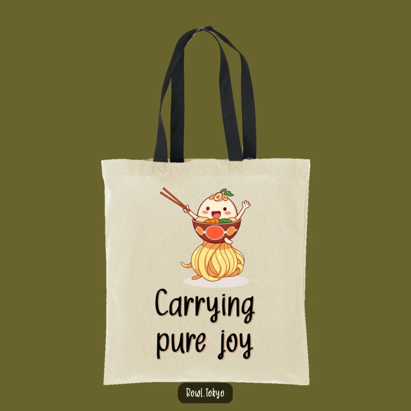 Funny Bouncing Ramen Tote Bag - Giant Noodle Noodle Bowl Carryall