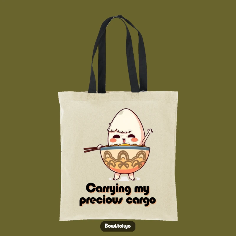 Funny Chic Ramen Bowl Tote Bag: Egg Balancing Goal Carryall