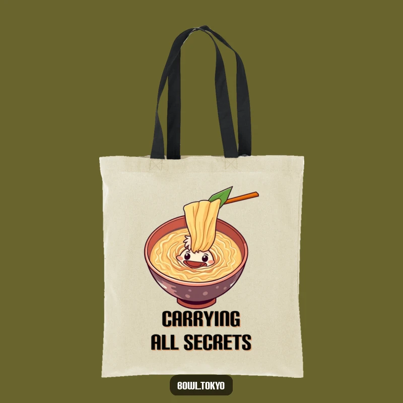 Funny Curious Ramen Vortex Tote Bag: Carry Your Adventures with Humorous Flair
