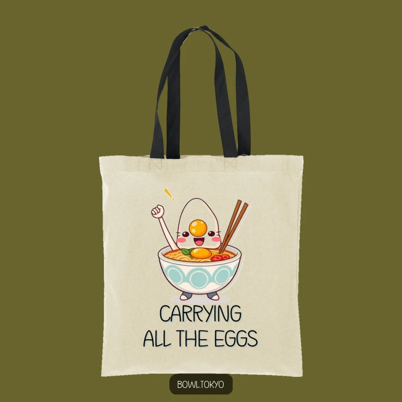 Funny Kawaii Ramen Tote Bag: Triumphant Noodle Bowl, Perfect Funny Gift
